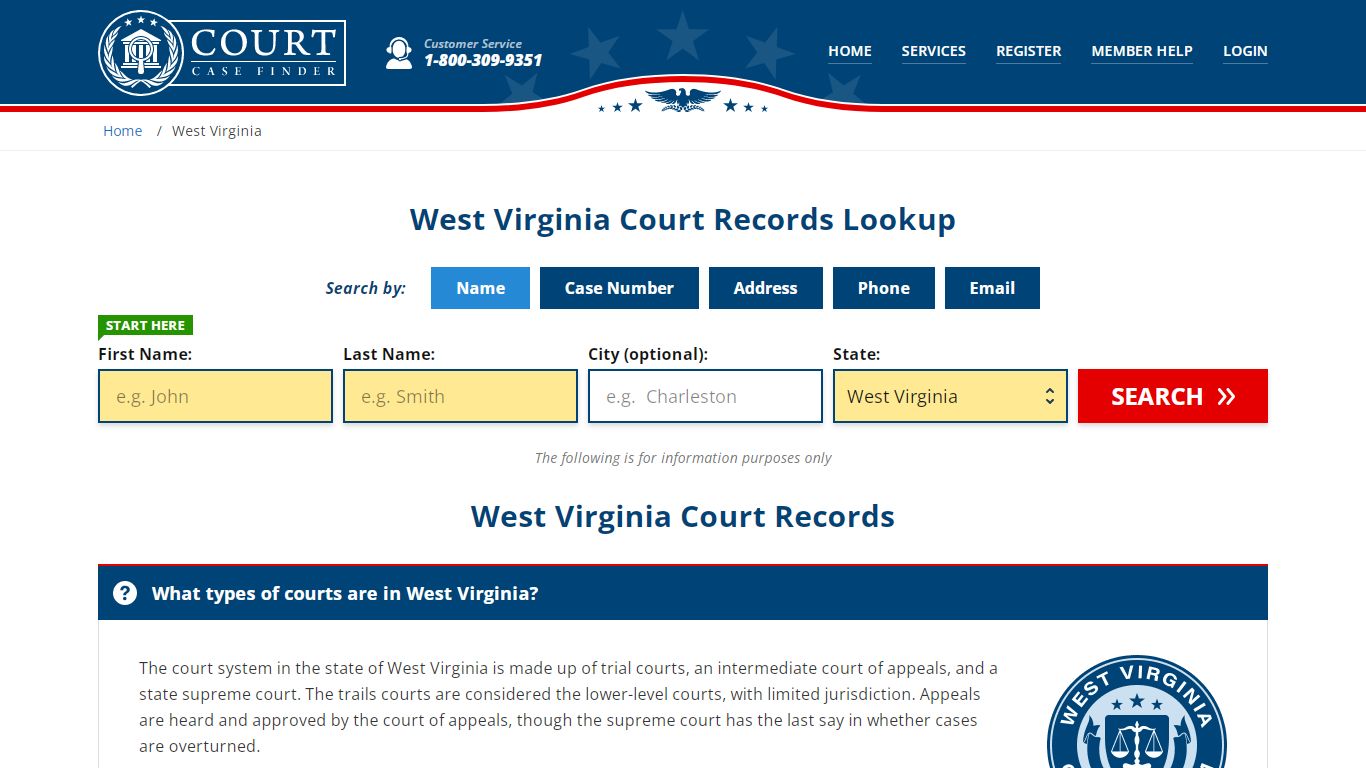 West Virginia Court Records Lookup - WV Court Case Search